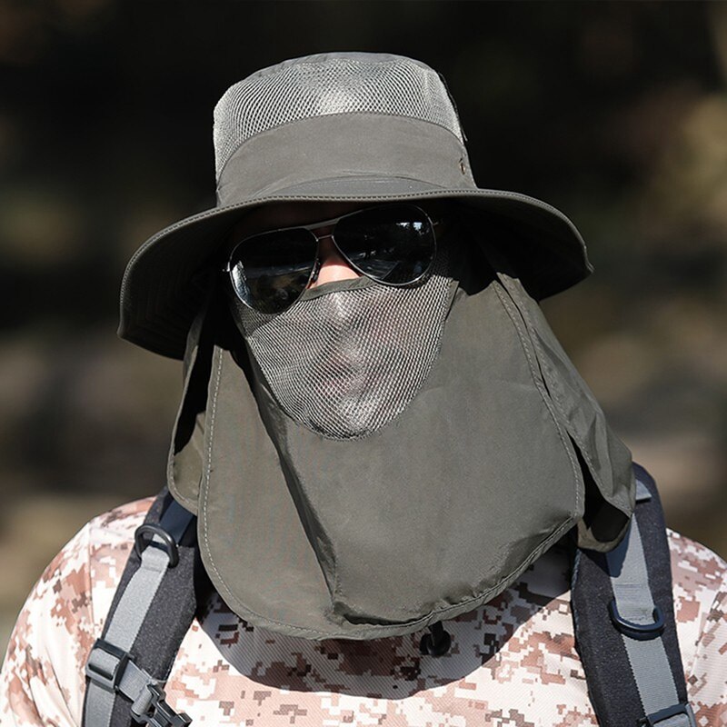 Fishing Flap Caps Men Women Quick Dry 360 Degree Sunshade UV Protection Removable Face Mask Ear Neck Cover Face Sun Cap