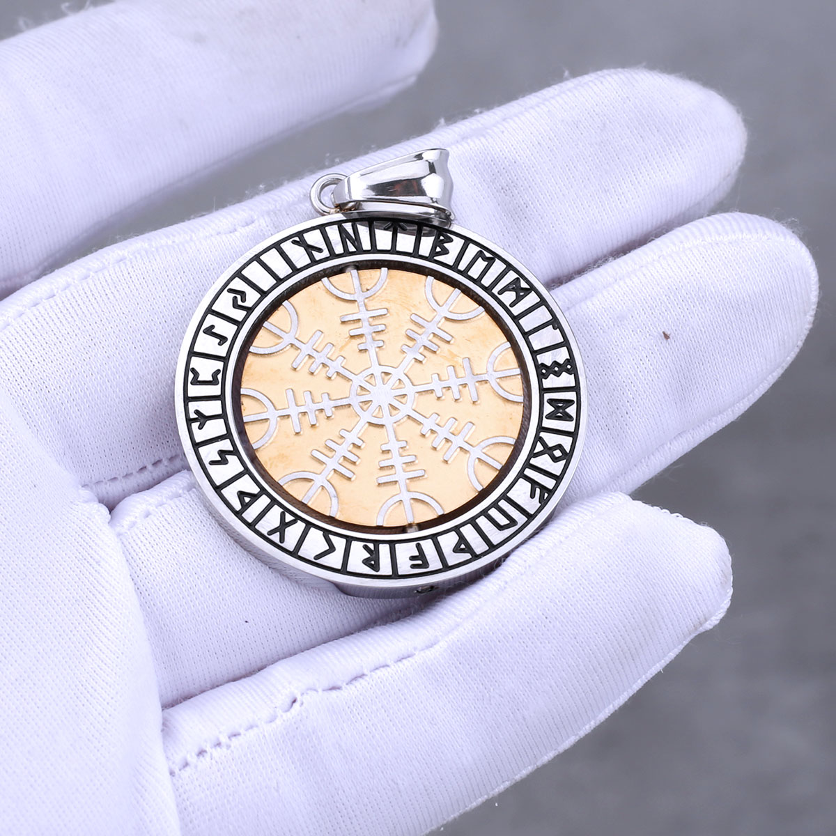 Rotierenden Wikinger Helm von Ehrfurcht Odin Rune Halskette männer Edelstahl Charme Radfahrer Anhänger Halskette Schmuck: Blau zink