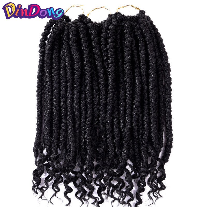 DinDong-Extensions de tresses sénégalaises, tresses au Crochet, tresses synthétiques pures pour femmes, 12 pouces, 12 racines