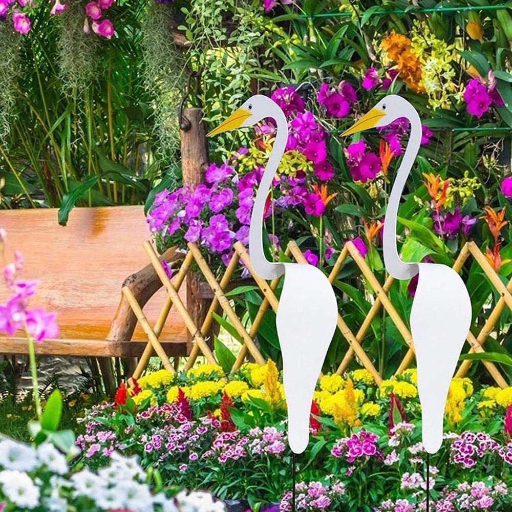 Flamingo Swirling Bird Metal Dynamic Decorative White Duck Spin The Breeze Lawn Art Ornaments Home Garden Decoration