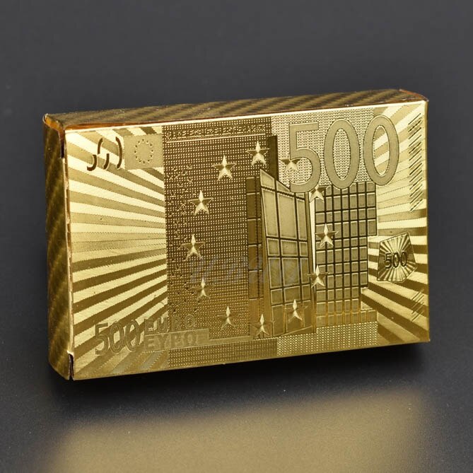 Guld spillekort 500 euro vandtæt plastik magisk kort til bar spil: Guld 1