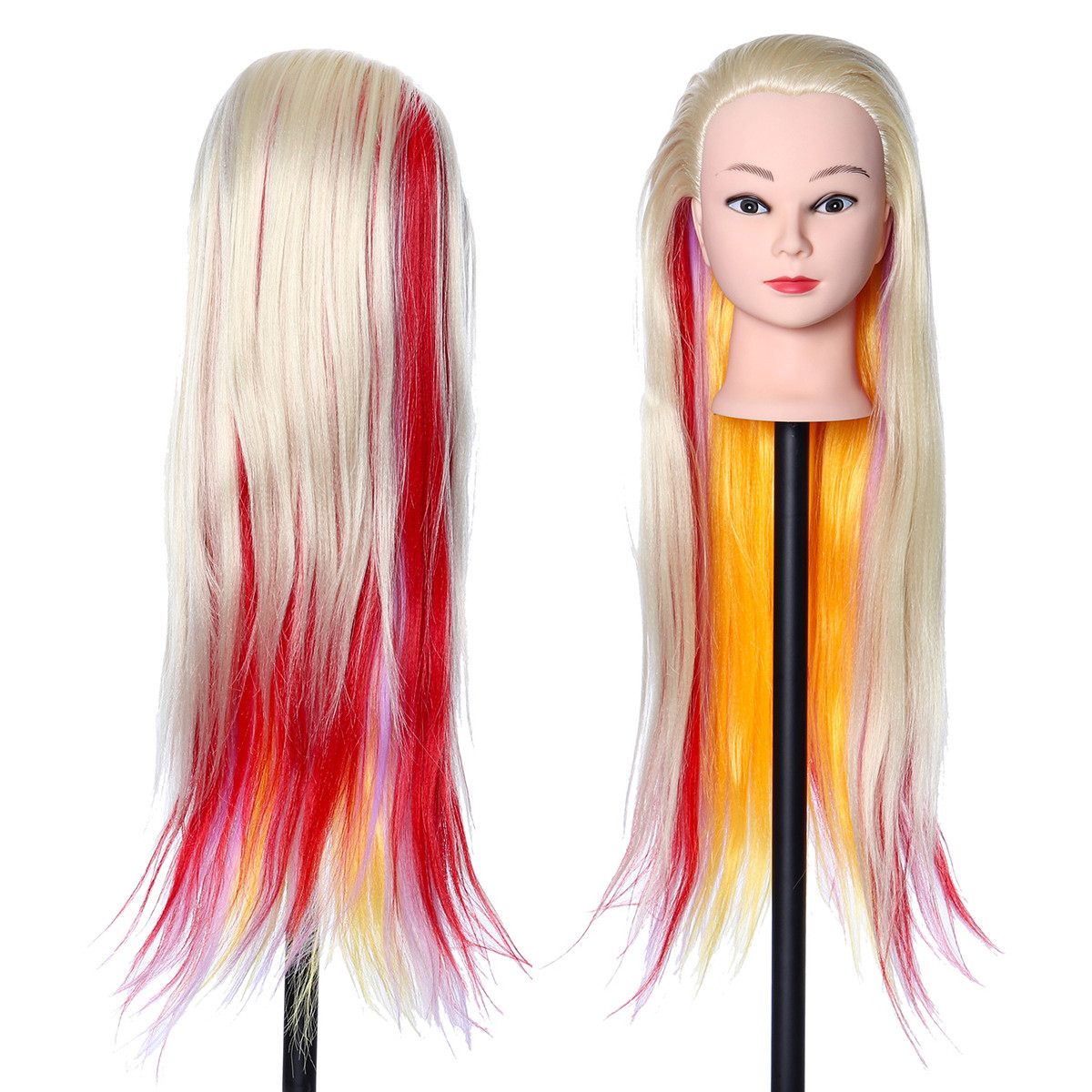 Colorful head dolls for hairdressers 65cm hair mannequin head hairstyles Female Mannequin Hairdressing Styling Training Head