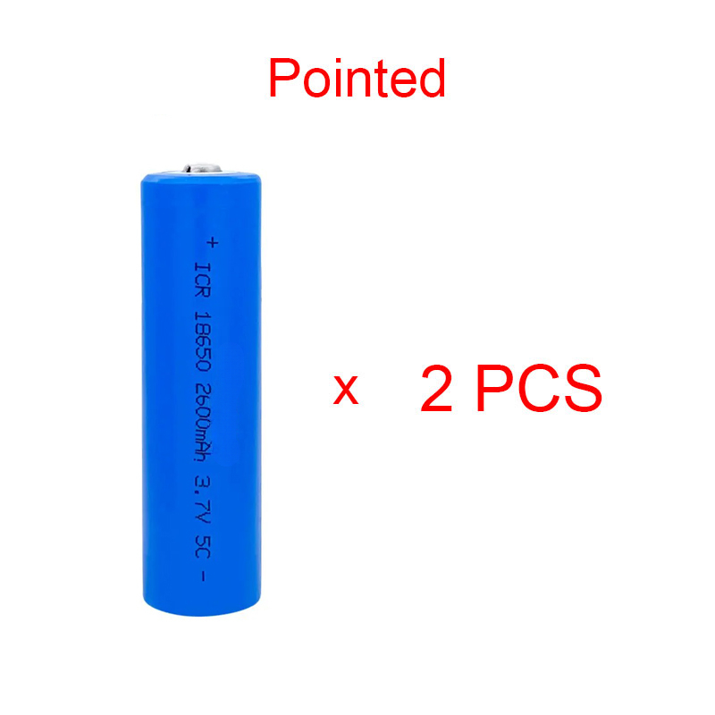 2PCS 18650 3.7V Rechargeable Battery 1200mah 1500mah 2000mah 2200mah 2600mah 3400mah Pointed Lithium Battery for flashlights: Yellow