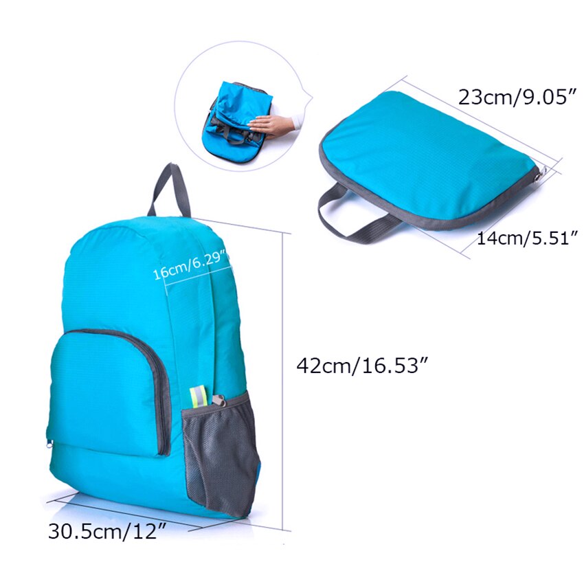 Portable voyage sacs à dos Zipper solide en Nylon sac à dos voyage femmes hommes sacs à bandoulière sac pliant