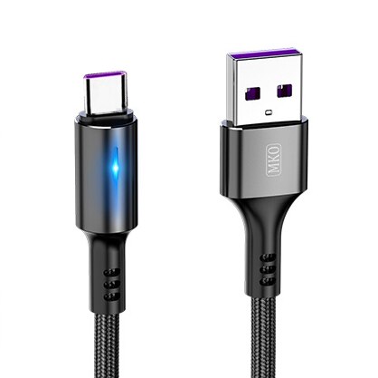 BRHMC USB Typ C Kabel für Samsung S10 S9 3A Schnelle USB Ladung Typ-C Ladegerät Datenkabel für redmi huawei xiaomi USB C kabel: 5A Schwarz / 2m