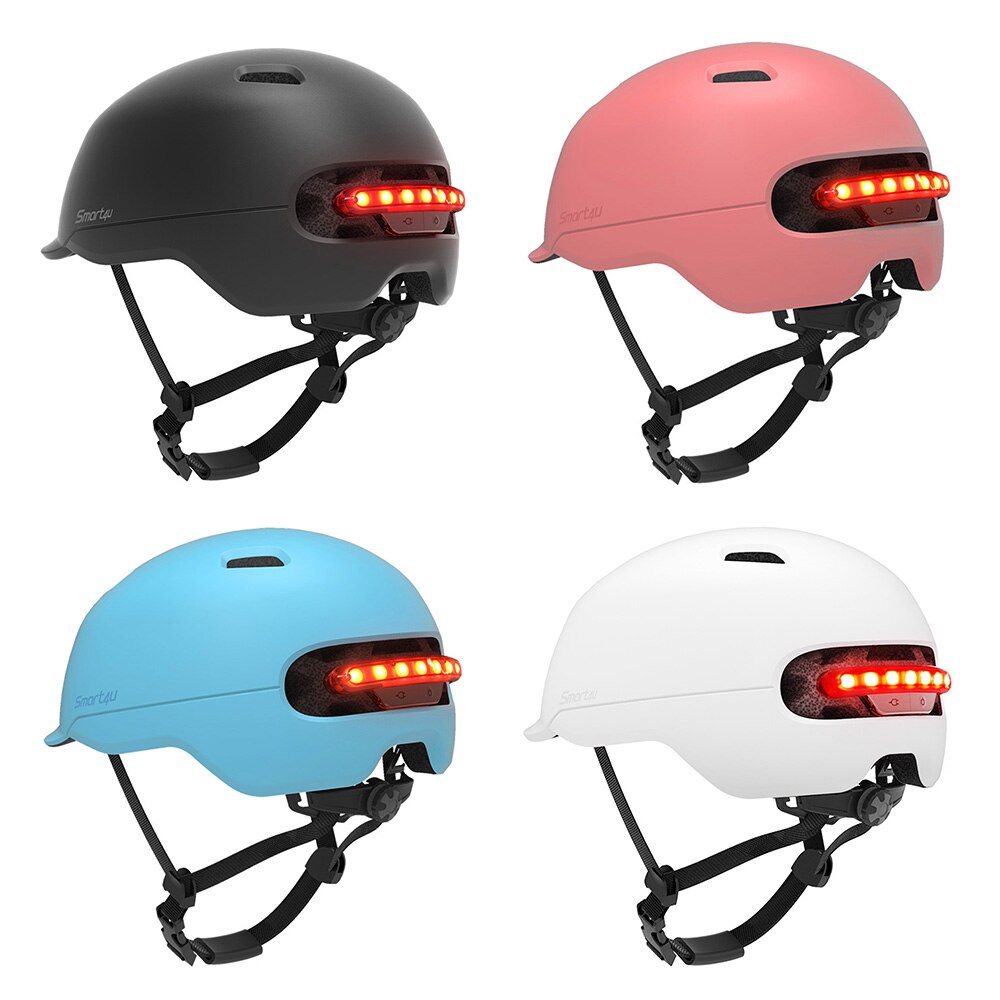 Smart4u-casco de ciclismo inteligente para hombre y mujer, luz LED, 3 modos, patinete Casco de Bicicleta de carretera de montaña