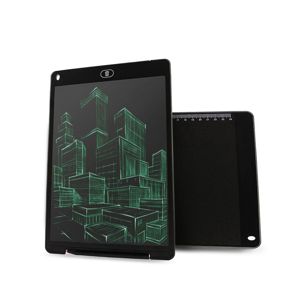 12 Inch LCD Writing Tablet Digital Drawing Tablet Handwriting Pads Portable Electronic Graphics Notepad Board: Black