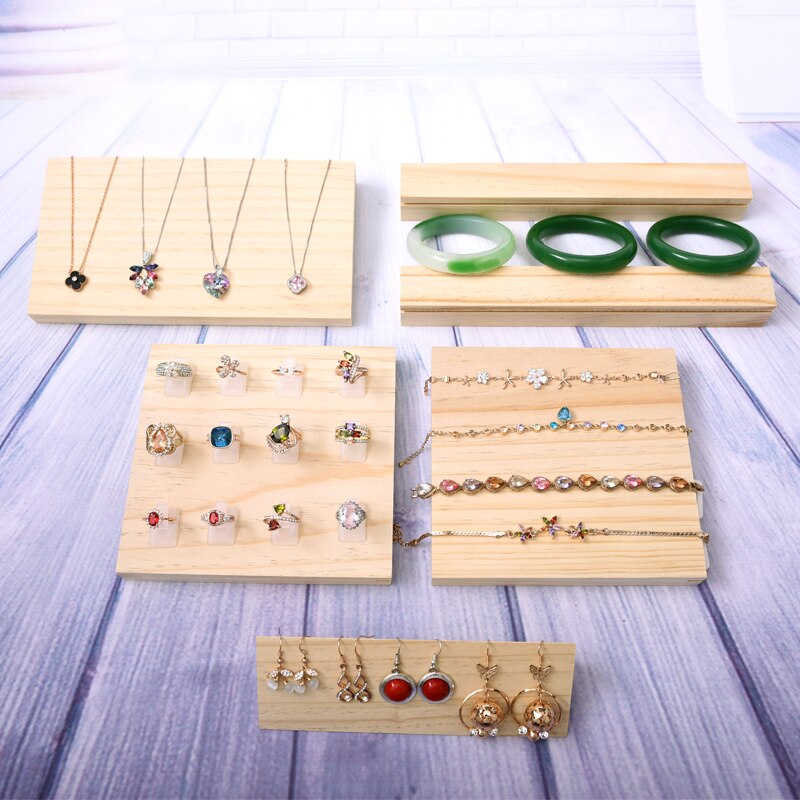 Wood Jewelry Display Tray Wood Ring Tray Pendant Tray Bracelets Display Holder Bangle Holder