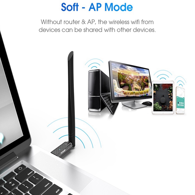 EDUP ep-ac1687 Adapter Wifi USB 3.0 AC 1300Mbps dwuzakresowy 2.4G/5.8G bezprzewodowa karta sieciowa 802.11AC Wi-Fi Dongle na PC
