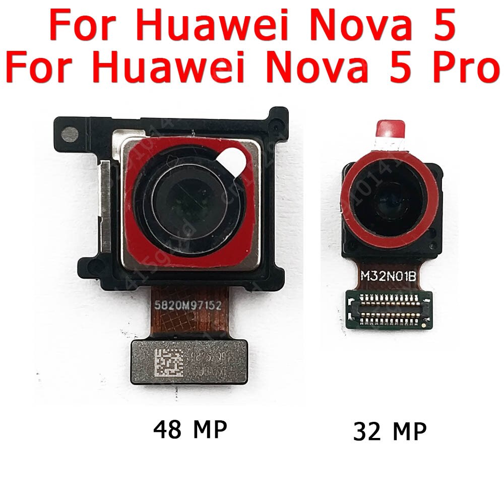 Caméra avant et arrière pour Huawei Nova 5 Pro 5T, Module de caméra principale, pièces de rechange flexibles