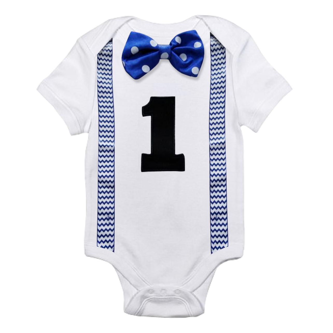 neue Baby Junge Meine Erste 1st Geburtstag Party Gentleman Bogen Strampler Gesamt Outfits: C Blau