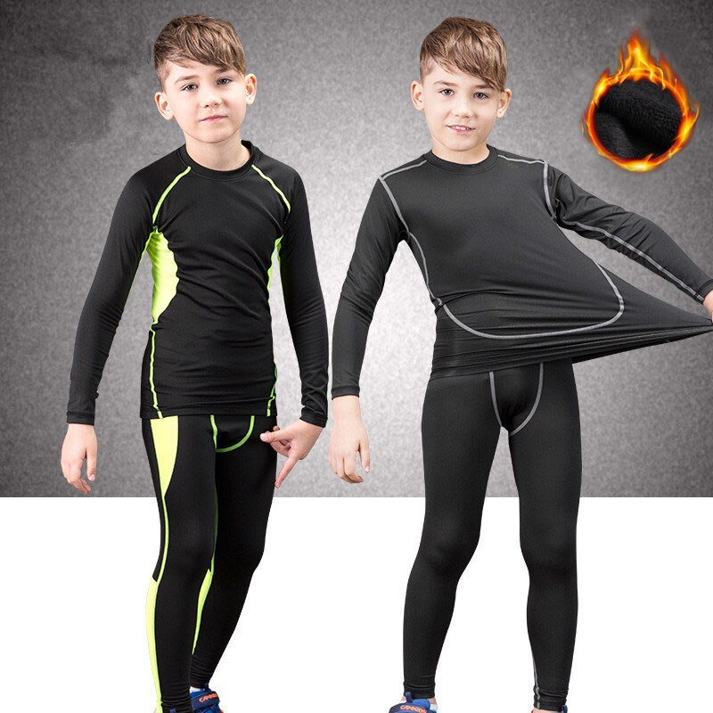 Winter Thermal Underwear Set Children Warm Thermo Underwear Homme Masculino Long Johns Boys Girls Lucky Johns Fitness Quick Dry