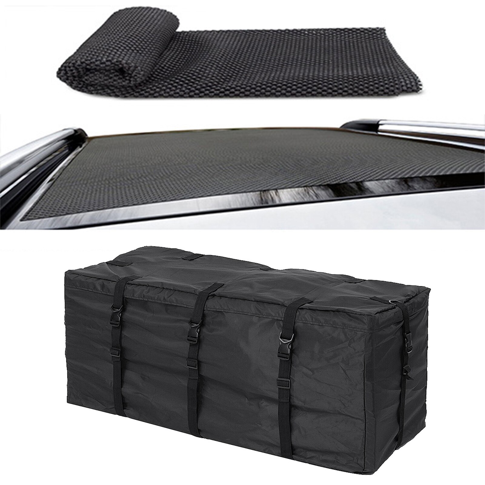 Large Capacity Rooftop Cargo Luggage Carrier Black Storage Bag Travel For SUV Amiable 120x51x51cm Waterproof Car Roof Duffel Bag
