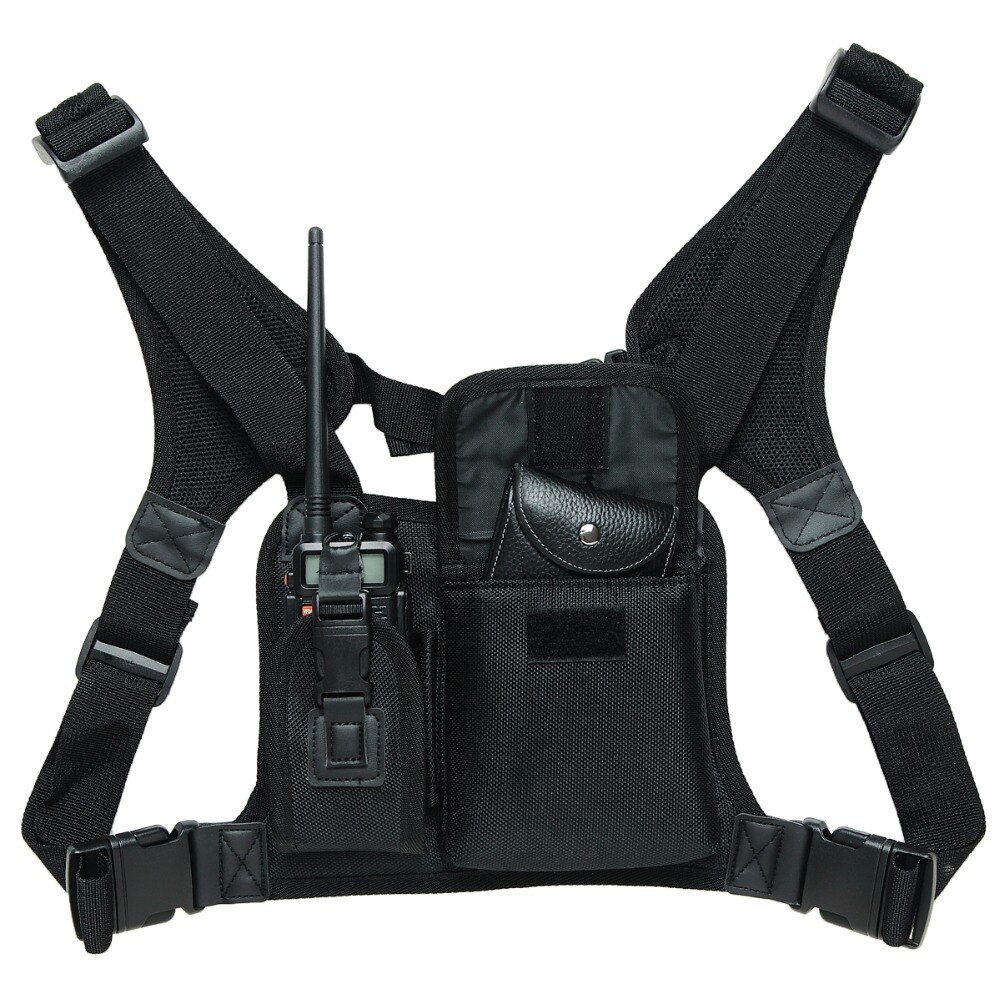 ABBREE Radio Harness chest Front Pack Pouch Holster Carry bag for Baofeng UV-5R UV-82 UV-9R BF-888S TYT Motorola Walkie Talkie