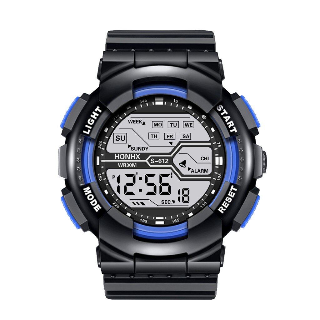 Reloj Honhx LED Digital de lujo para hombre, reloj de pulsera con fecha de deporte para hombre, relojes electrónicos para exterior, reloj de pulsera LED deportivo informal: Dark Blue