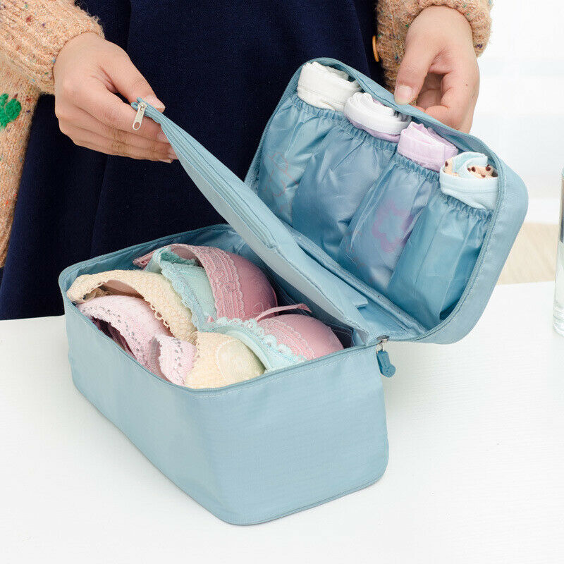 Women Waterproof Oxford Bra Underwear Socks Packing Cube Storage Bag Portable Solid Travel Luggage Organizer