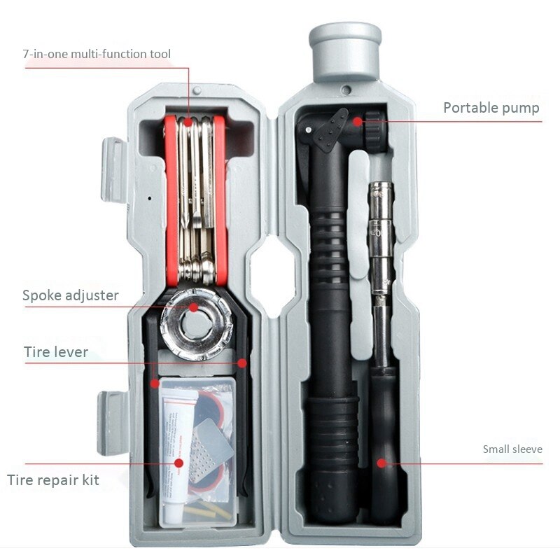 Bike Repair Kit Water Bottle Shape Bicycle Repair Tools 7 in 1 Kits Patch Crowbar Chain Splitter