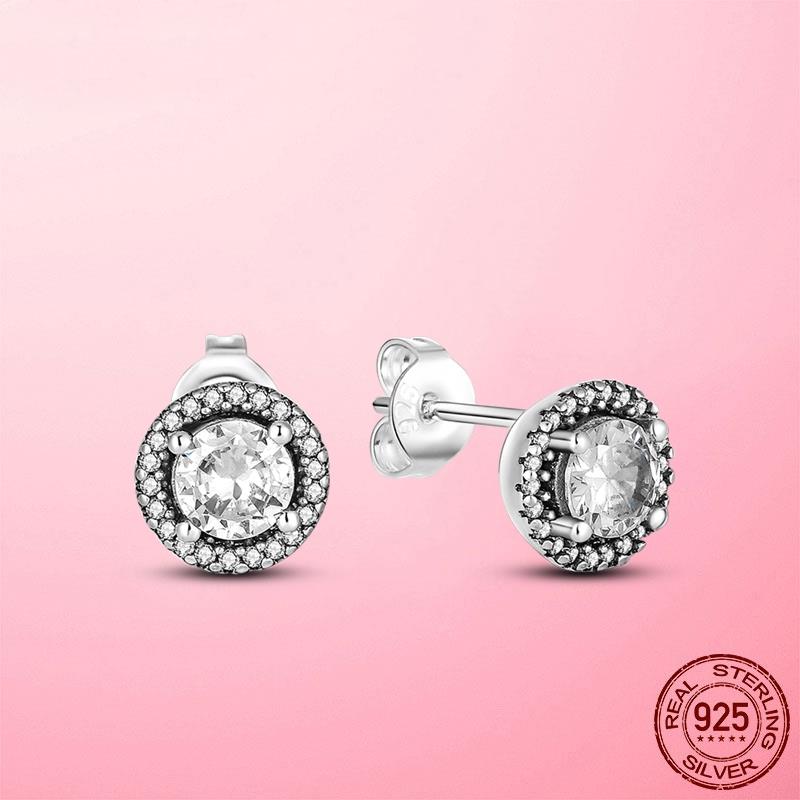 2022 Silber 925 Pflastern Daisy Blume Aussage Bolzen Ohrringe Für Frauen Silber 925 Schmuck Für Freundin Frau: PTE055