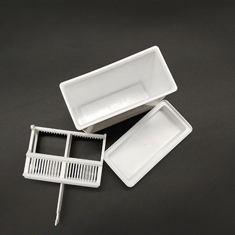 Lab White Plastic 24 Positions Slide Staining Jar Frame Box Rack Stand