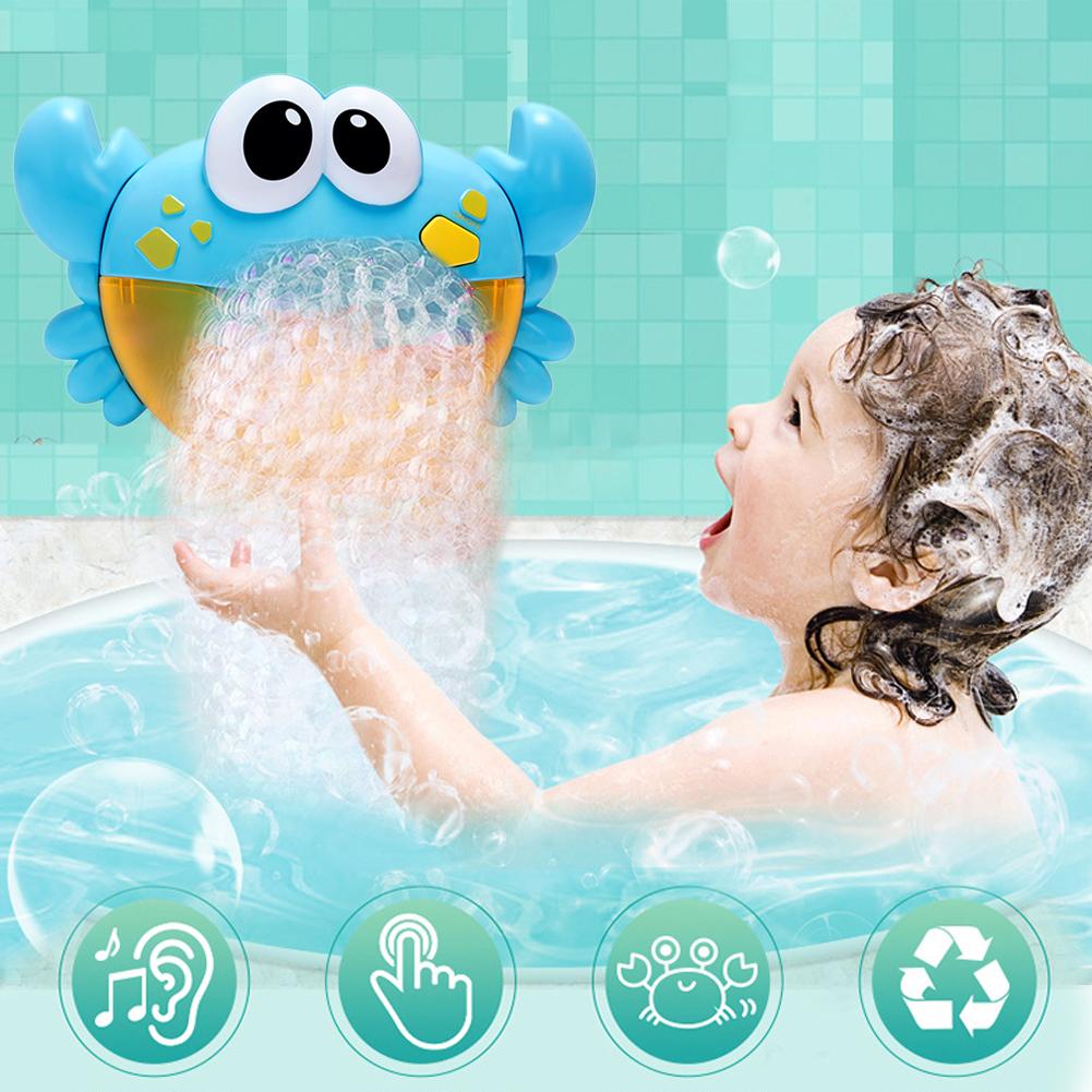 Cartoon Crab Bubble Machine Music Bubble Maker Blower Automatic Baby Bath Shower Toy Bathtub Soap Machine for Children