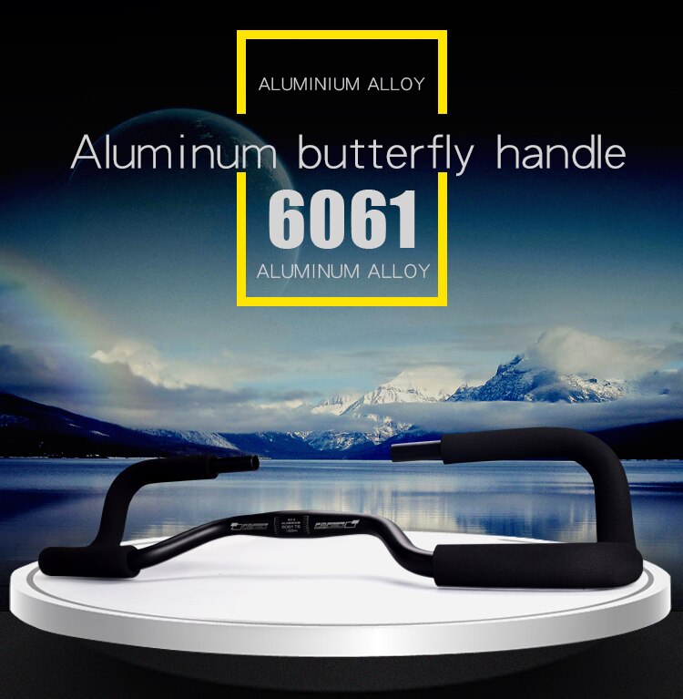 Bicycle Handlebar Mountain Road Bike Butterfly Handlebar Bicycle Bike Fixed Gear Rebuilding Aluminum 31.8*620mm With Cover