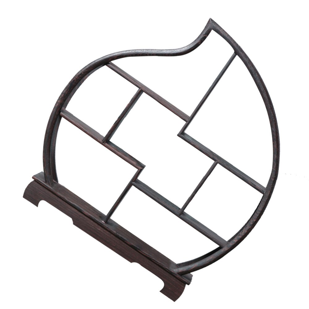 1Pc Wood Shelf Retro Antique Shelf Rosewood Crafts Wenge Display Stand without Ornaments (Peach Shape): As Shown