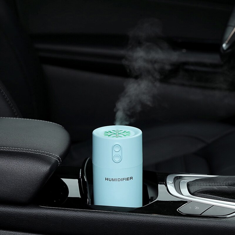 3 in 1 Snowflake Humidifier Mini Ultrasonic Car Fogger Led Night Light USB Fan Essential Oil Aroma Diffuser Air freshener