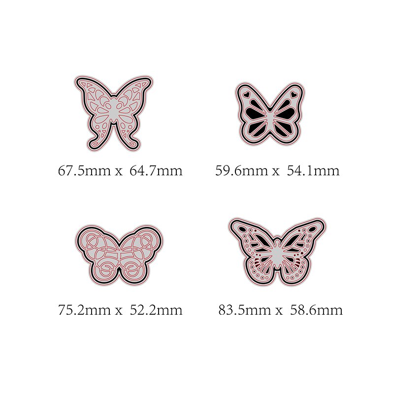 Hääkutsu perhonen metallinleikkaus stensiilit malli scrapbooking-albumiin kohokuviointi sisustus tee itse metalli käsityöt: St -08008
