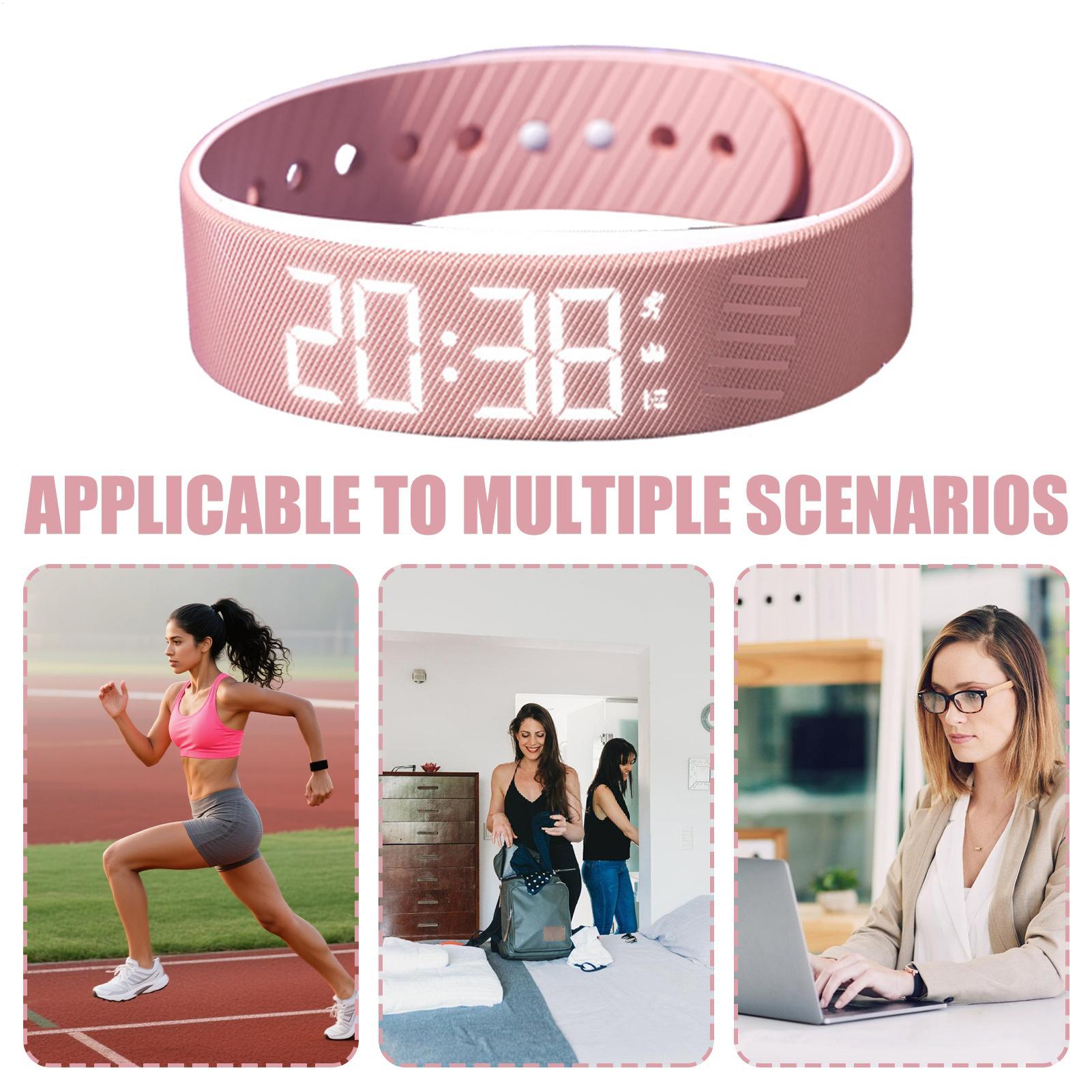 Orologio digitale con sveglia Sveglia vibrante Vibrazione silenziosa Sveglia Bracciale Smartwatch regolabile Orologio da polso