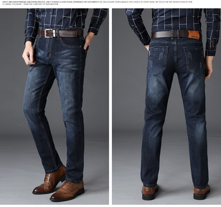 Herre jeans klassisk retro nostalgi straight denim jeans herre plus størrelse 28-38 herre lange bukser bukser mærke biker jean