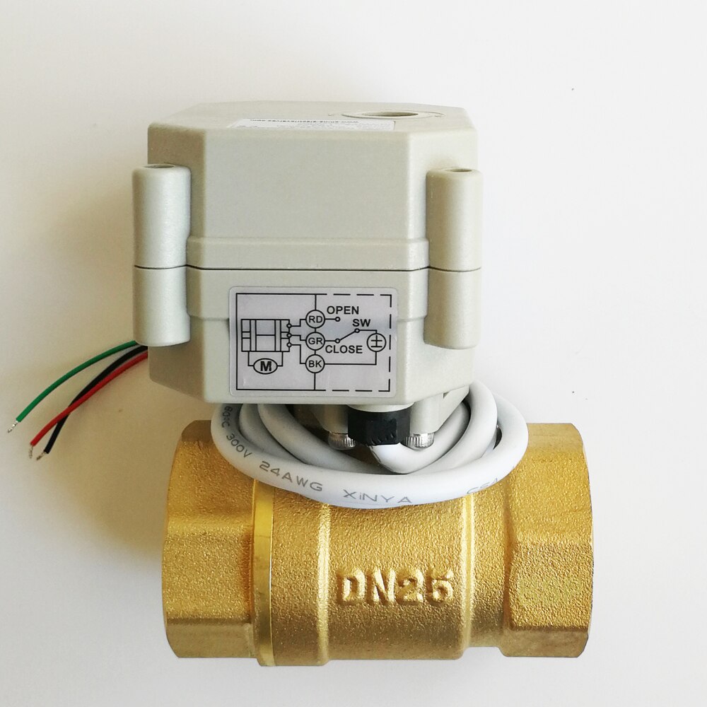 Power off retur messing  dn25 normalt åben/luk ventil  ac110v-230v 2 vejs bsp/npt 1 '' motoriseret ventil til vandstyring ce /ip67