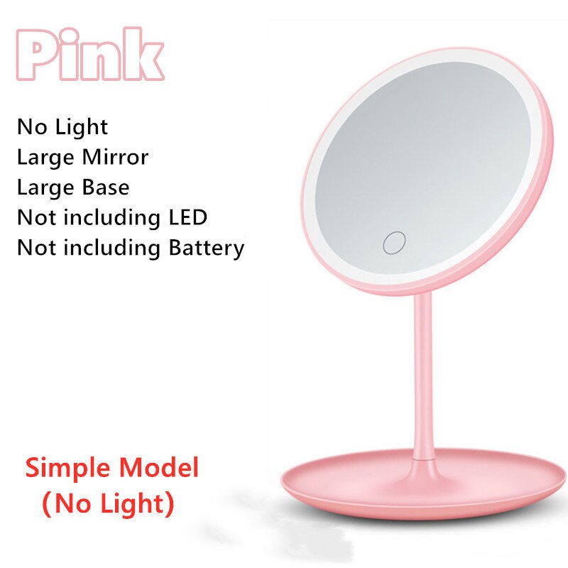 Led Light Makeup Mirror Storage LED Face Mirror Adjustable Touch Dimmer USB Led Vanity Mirror Table Desk Cosmetic Mirror: Black