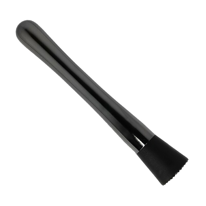 Cocktail Shaker Stainless steel Rose Gold Black Sliver Bar Spoons Cocktail Drink Mixer Muddler Ice Strainer: Black Muddler