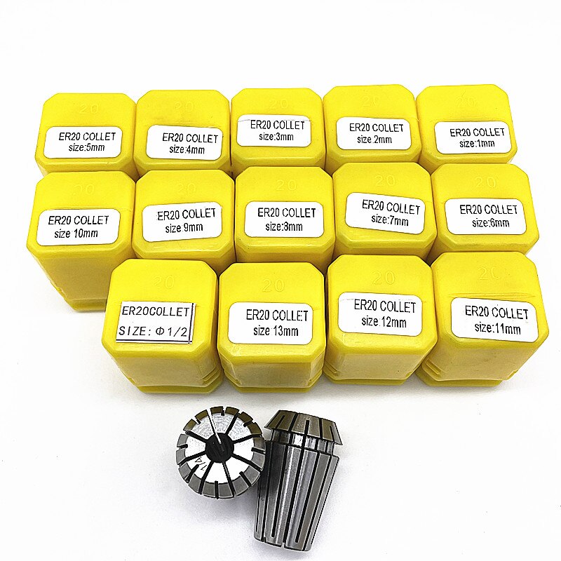 1PCS ER20 1/2/3/4/5/6/7/8/9/10/11/12/13 MM chuck Accuracy 0.008mm for CNC milling tool holder Engraving machine spindle motor