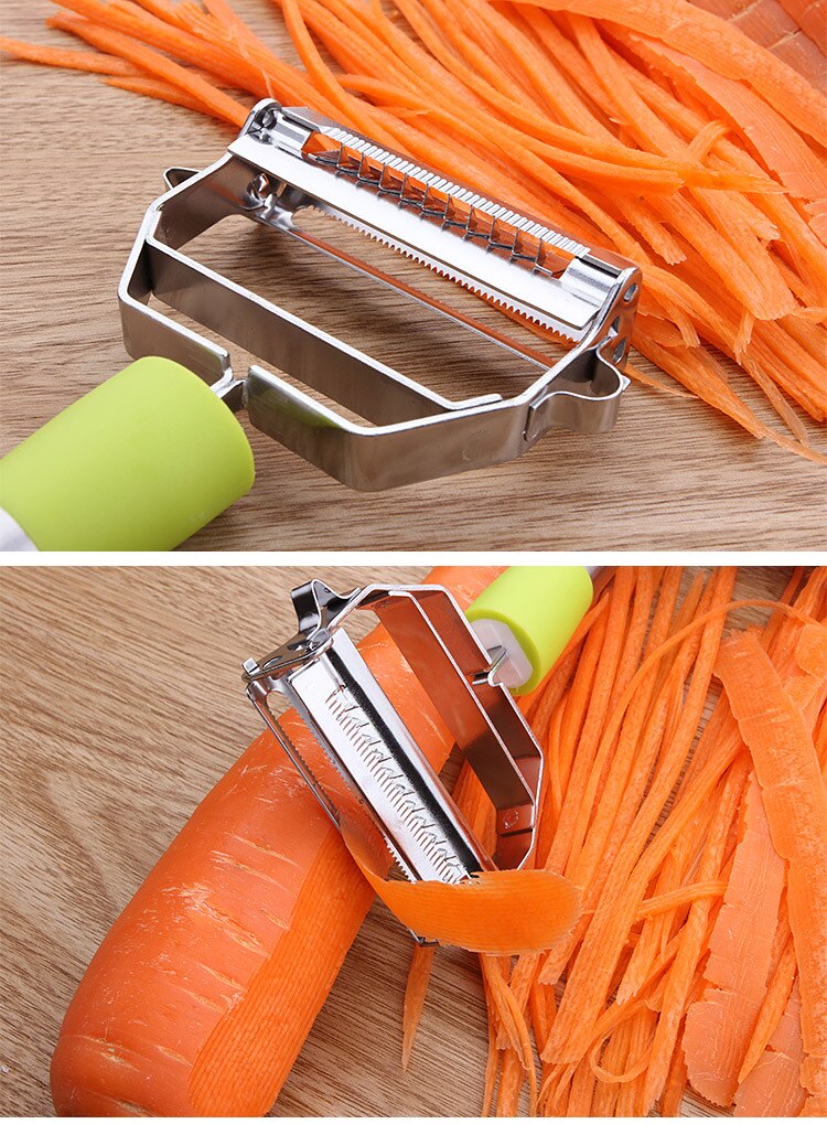 1 PC multifunción de acero inoxidable Julienne pelador de verduras doble rallador de cepillado accesorios de cocina herramienta de cocina KX 250