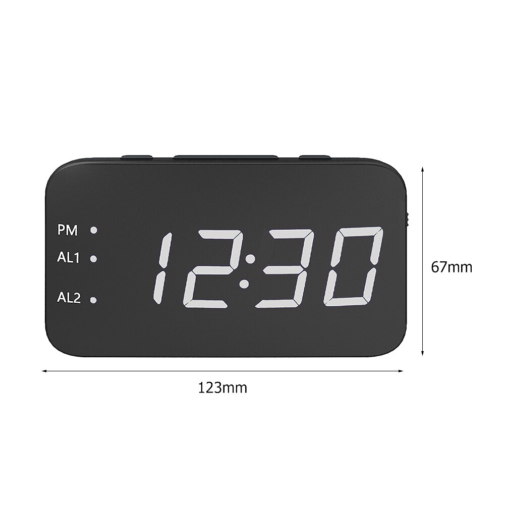 LED Digital Alarm Clock Voice Control Temperature Display Electronic Clock Dual Power Supply Mode for Home Travel