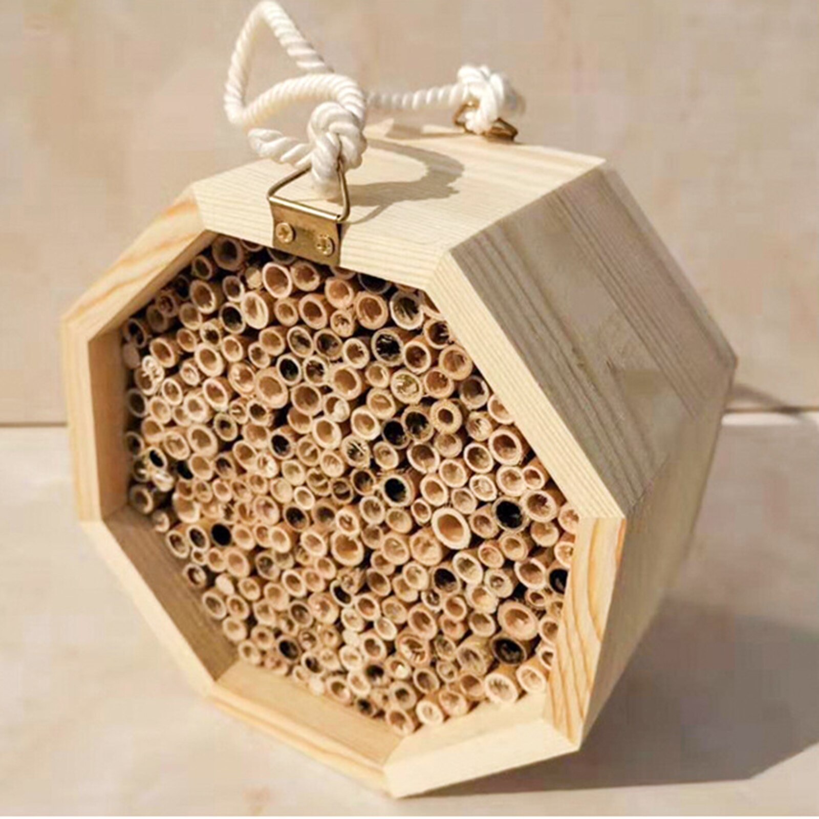 Mason Bee House Hanging Wooden Bee Hive Attracts Bee Pollinators To Enhance Pollination For Garden Farm Courtyard