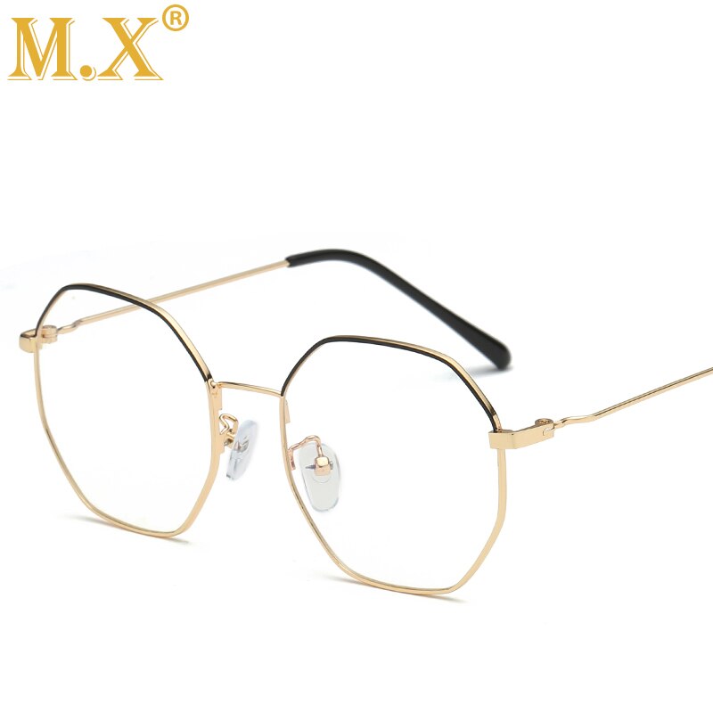 Anti Blue Light Blocking Glasses Women Radiation Polygonal Glasses men Computer Reading Protection Eyeglasses M6275: Black gold