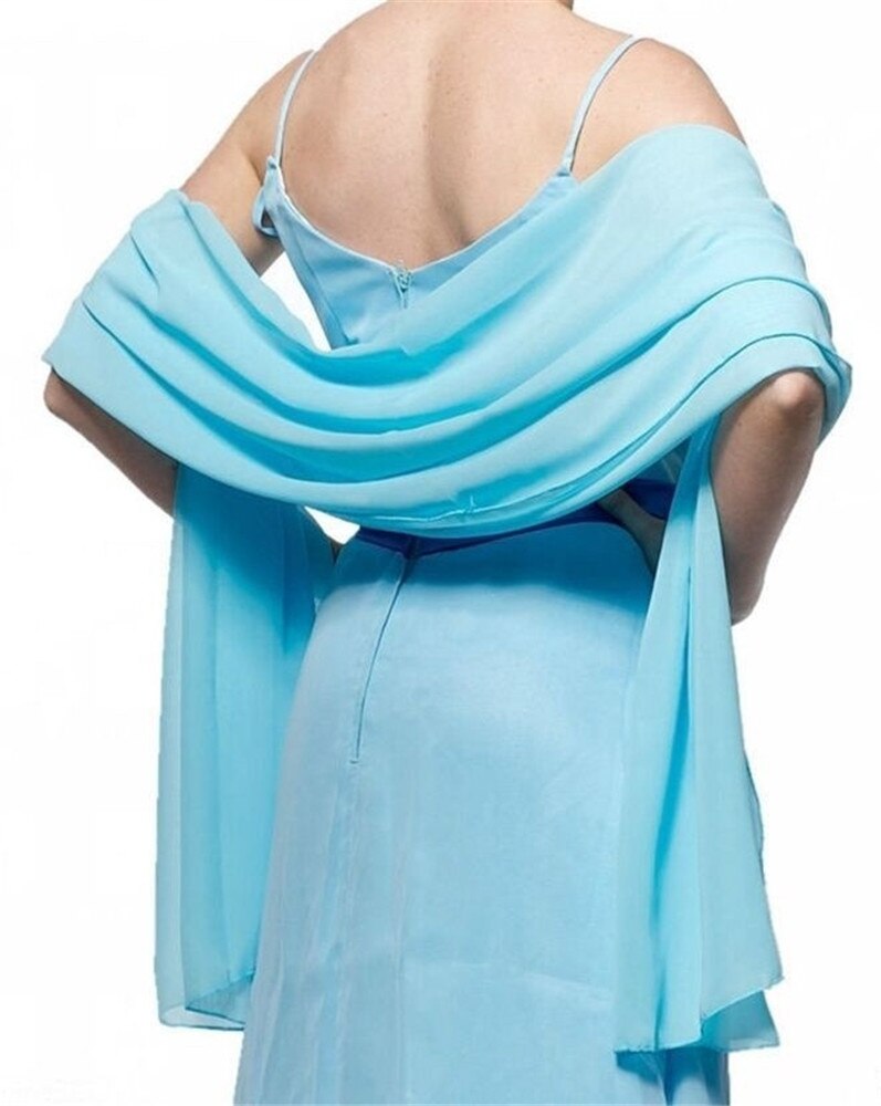 étole Mousseline élégante Châle Femme GIBZ En Mousseline De Soie - Étole Longue Transparente Pour Mariage Et Soirée Châle Soie Femme élégant Mariage Soirée Foulard