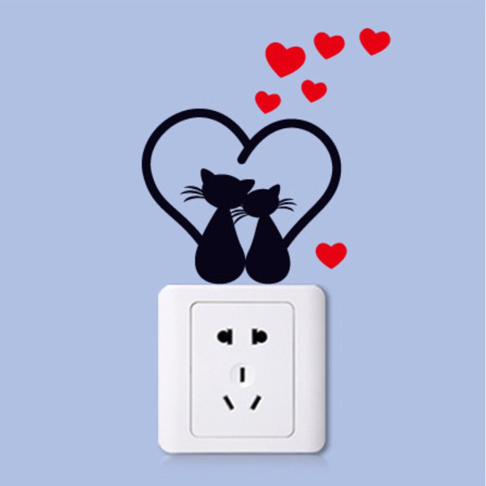 Słodkie zwierzaki słoń kot Panda żyrafa naklejka na wyłącznik światła wymienny naklejka ścienna dla dzieci przedszkole dla dzieci Home naklejka Murla Decor: WHITE