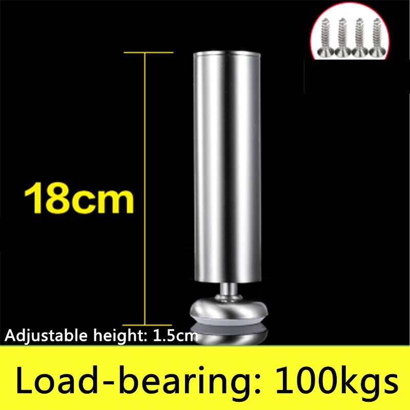 3.5cm-30cm Height Adjustable Furniture Legs Feet Cabinet Legs Stainless Steel Table Sofa Metal Foot With Screws: 18cm