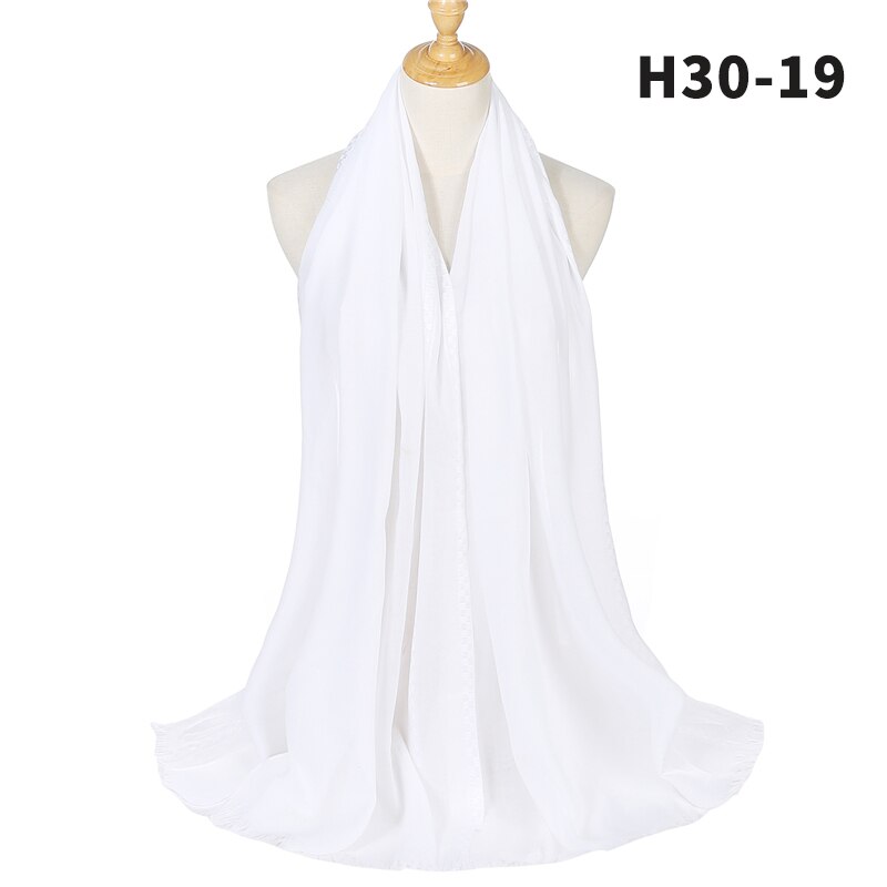 Vrouwen Katoen Hijab Moslim Hoofd Sjaals Effen Foulard Pashmina Sjaals En Wraps Islamitische Sjaal Hoofdband Femme Sjaals: 19-white 2