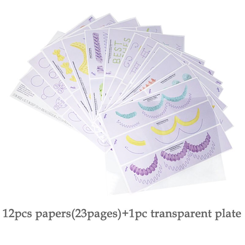 Boquillas para manga pastelera, tablero de dibujos para práctica DIY, plantilla de dibujo de práctica, decoración de papel, plantilla de práctica, moldes para decorar torta: option2