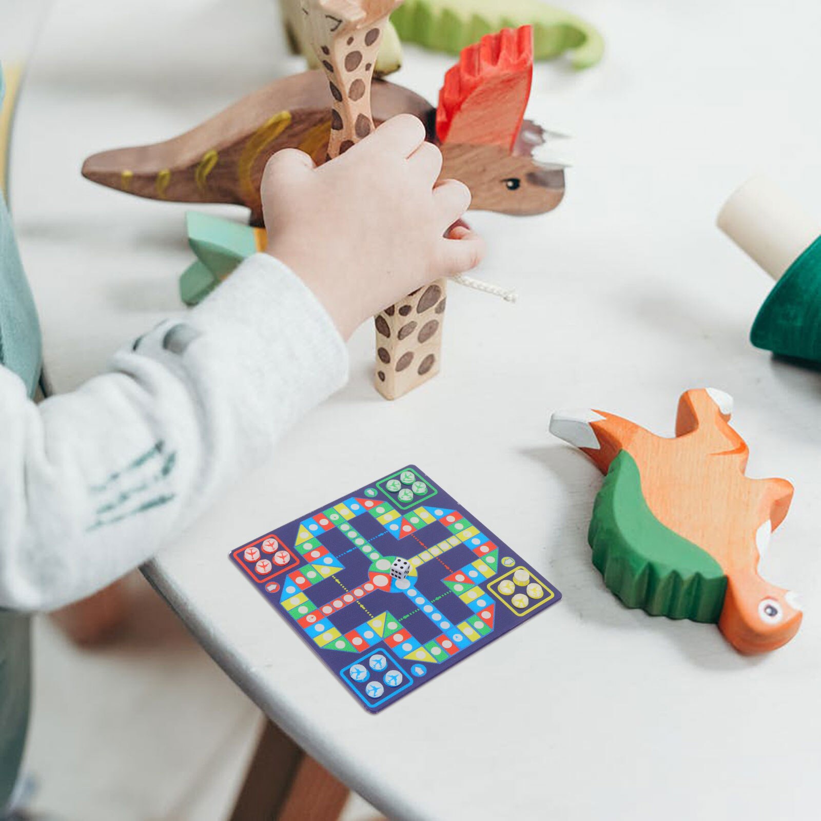 1 set of Mini Checkerboard Ornament Chess Board Model Decor Doll House Decor