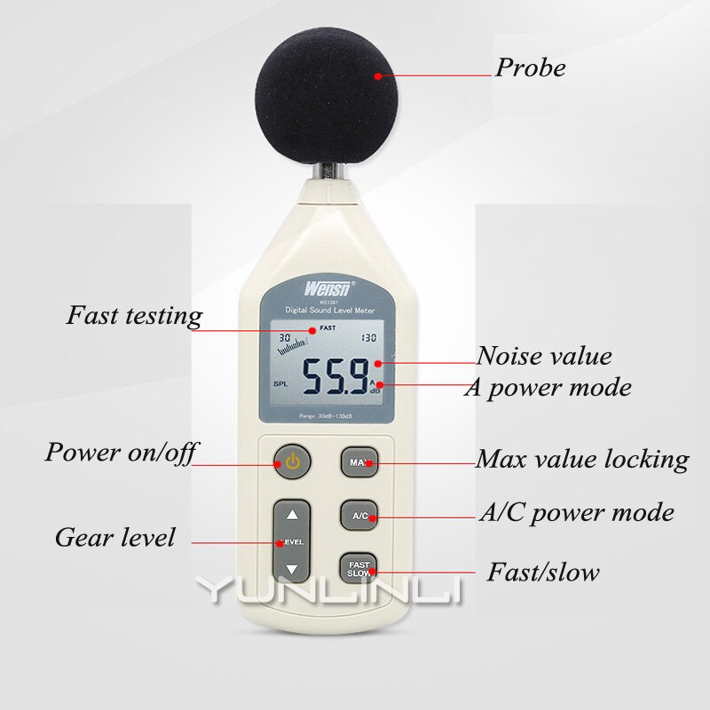 Sound Level Meter Digital High-precision Decibel Monitoring Logger Noise Tester Sound Detection Instrument Equipment SD Card