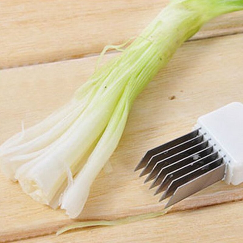 Cortador de vegetales de cebolla Multi Chopper Sharp Scallion utensilios de cocina con cuchillas para triturar rebanadas cubiertos 5ZCF189