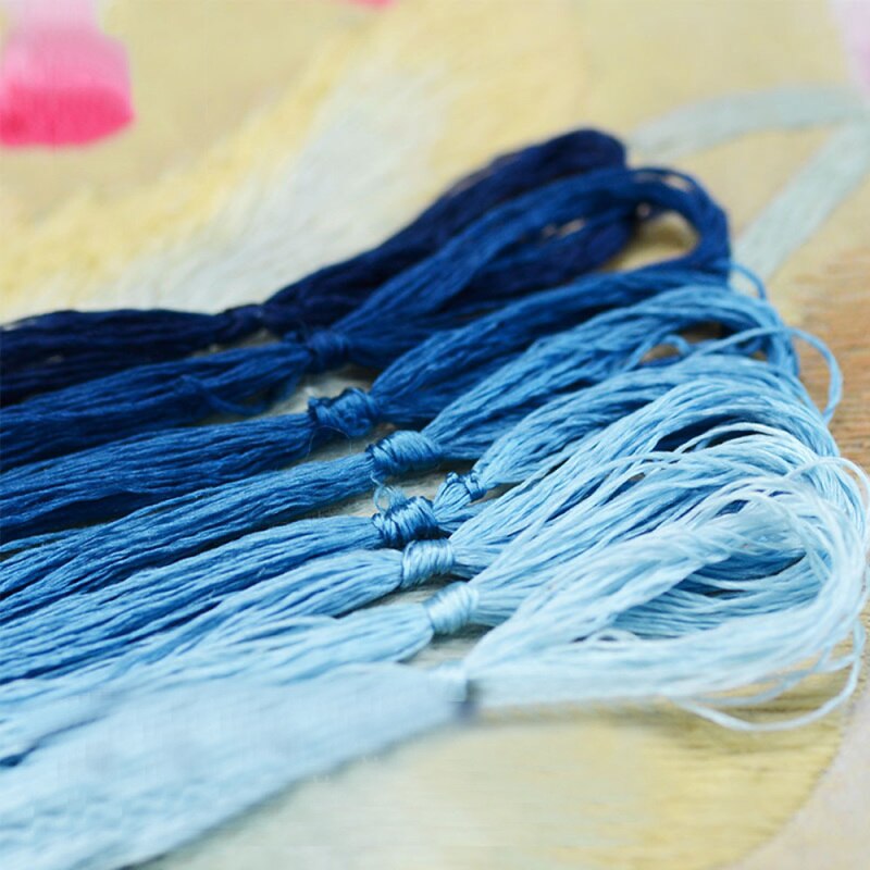 Fil de broderie dégradé coloré, 8 pièces/paquet, fournitures de fils à coudre artisanaux faits à la main pour bricolage, point de croix: 8
