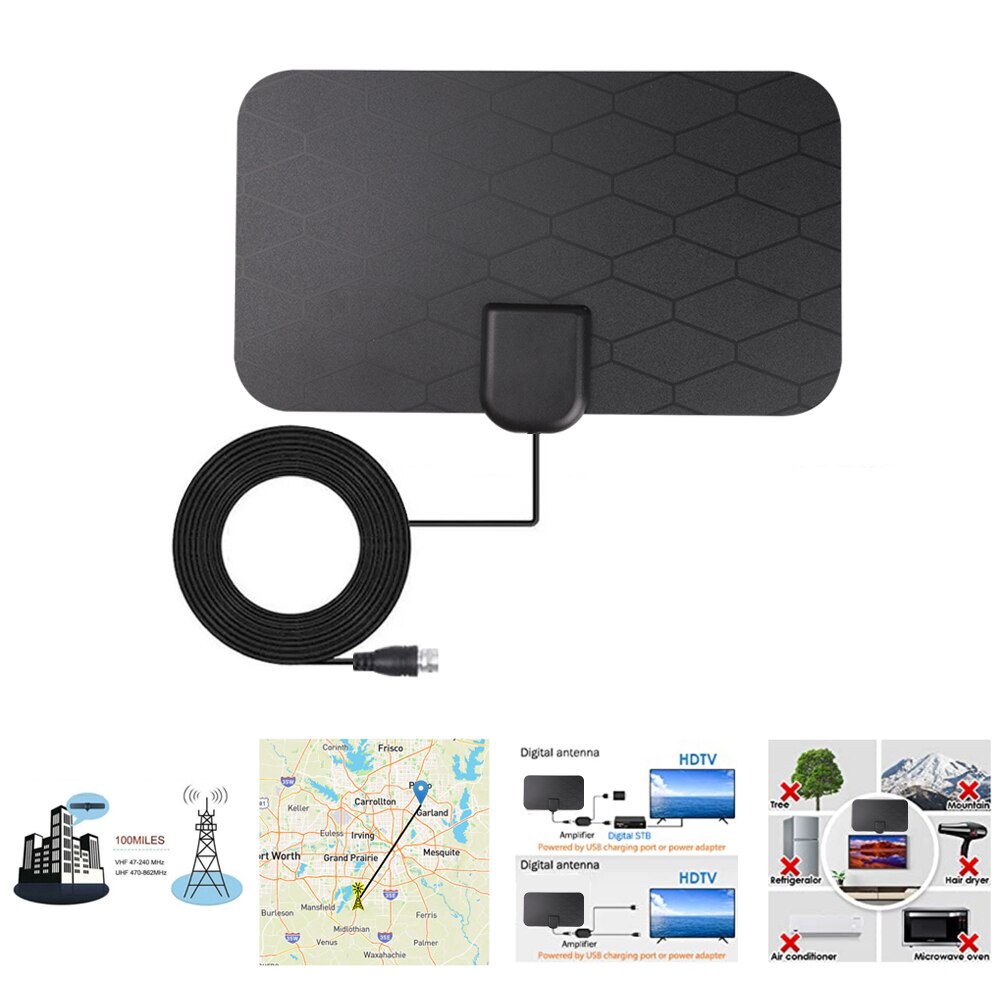 25db high gain hd tv dtv boks digital tv antenne 3000 miles booster indendørs antenne hd tv boks