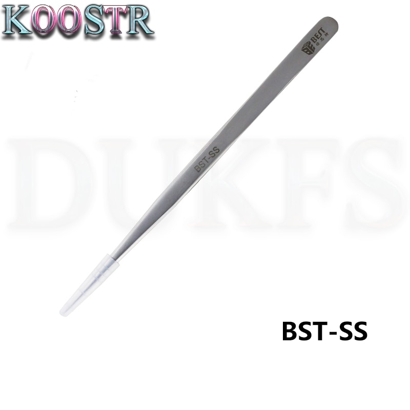 BEST-SS Lange Fijne Matte Harde Pincet Anti-Statische Plus Harde Pincet Lange Dunne Mond Anti-Magnetische Anti-zuur Rot