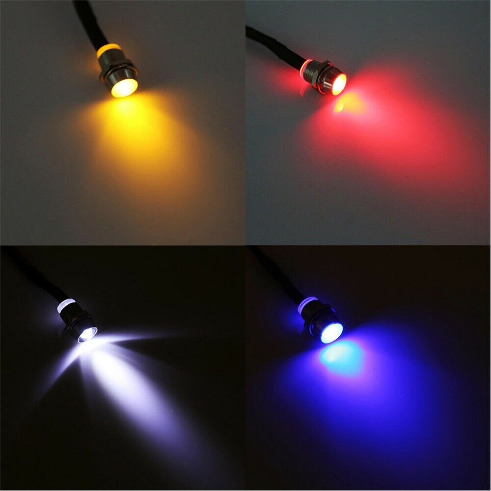 10pcs 12V Led Panel Indicator Lights Lamp Pilot Dash Directional Car Truck Boat 12*10*10mm Car Lights
